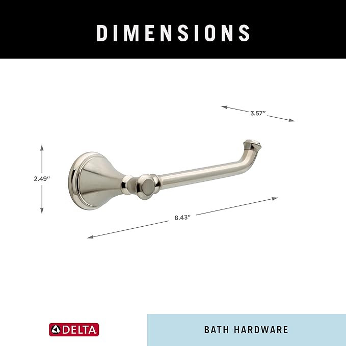 Delta Cassidy (1-Pack) Toilet Paper Holder Brilliance Stainless Steel Tissue Roll Holder for Bathroom Organization and Storage Single Post Toilet Tissue Holder Wall Bathroom Accessories 79750-SS