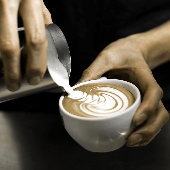 Milk Frothing Pitcher, Espresso Steaming Pitcher 12oz,Espresso Machine Accessories,Stainless Steel Milk Coffee Cappuccino Barista Steam Pitchers Milk Jug Cup with Decorating Pen Latte Art