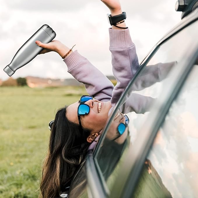 HASLE OUTFITTERS 17oz Stainless Steel Water Bottles Bulk, Vacuum Insulated Water Bottles Double Walled Reusable Metal Sports Water Bottles Keep Drinks Hot and Cold, Stainless, 4Packs