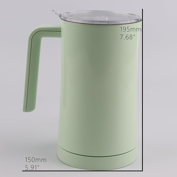 Milk Frother, 4 in 1 Electric Milk Steamer,11.84oz/350ml Automatic Warm and Cold Foam frother for Coffee, Latte, Macchiato, Cappuccino, Hot Chocolate,From the Makers of Mophom 400W,Green