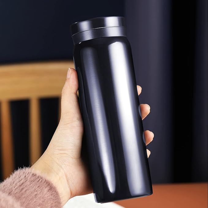 Mini Thermos Cute Water Bottle - 7 oz Tiny Insulated Vacuum 18/10 Stainless Steel Small Flask - Leak Proof & Spill Proof & Keeps Cold and Hot for Drink, Coffee, Tea - Blue
