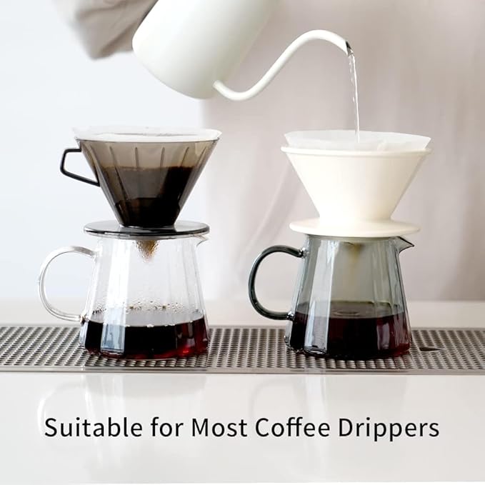 watchget Glass Coffee Carafe 500ml/17oz - Heat Resistant Thin Borosilicate Coffee Server, Clear Pour Over Coffee Pot Maker, Ideal for Home, Office, and Café