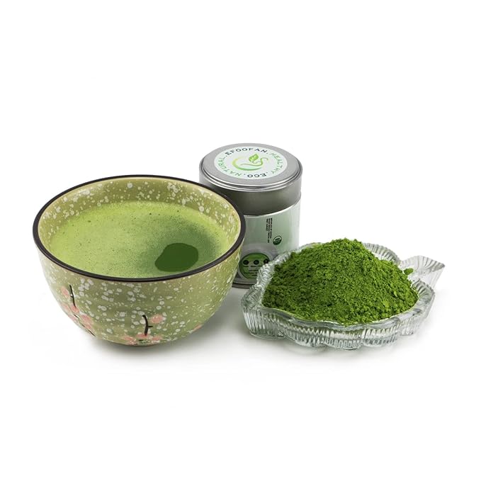 EFOOFAN Matcha Organic Ceremonial Grade Green Tea Powder - (45g/1.59oz Tin) - No Sugar Added Macha for Lattes, Authentic Origin of Japanese Matcha, USDA/EC/JAS Certified