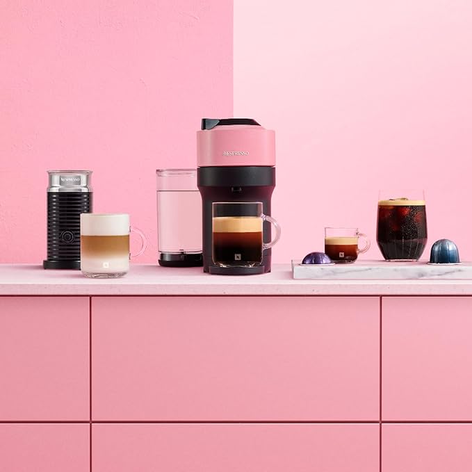 Nespresso Vertuo Pop+ Coffee and Espresso Maker by De'Longhi with Milk Frother, Candy Pink