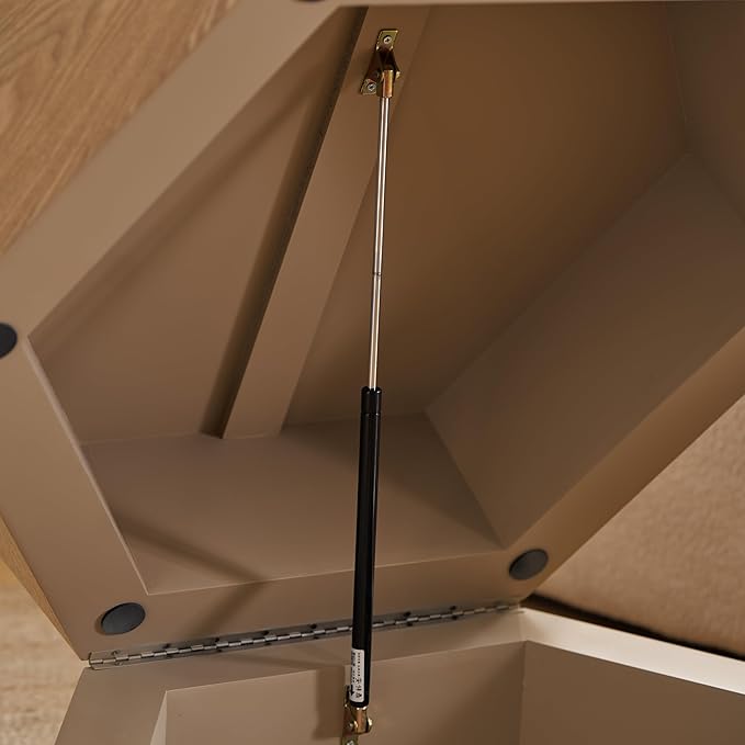 36.61" Modern Drum Coffee Table with Hidden Storage, Farmhouse Coffee Table, Retro Round Coffee Table for Living Room, Office, Nature