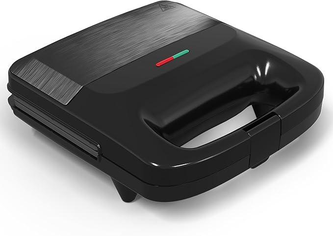 Sunvivi 3 in 1 Electric Sandwich Maker: Panini Press Grill and Waffle Iron Set, Grill and Sandwich Press with Removable Nonstick Plates, Indicator Lights & Cool Touch Handle, 800W, Black