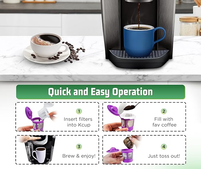 VIVI SKY K cup Coffee Paper Filters with Lid Disposable for Keurig, Fits All Keurig Single Serve Filter Brands (White with Lid, 300)