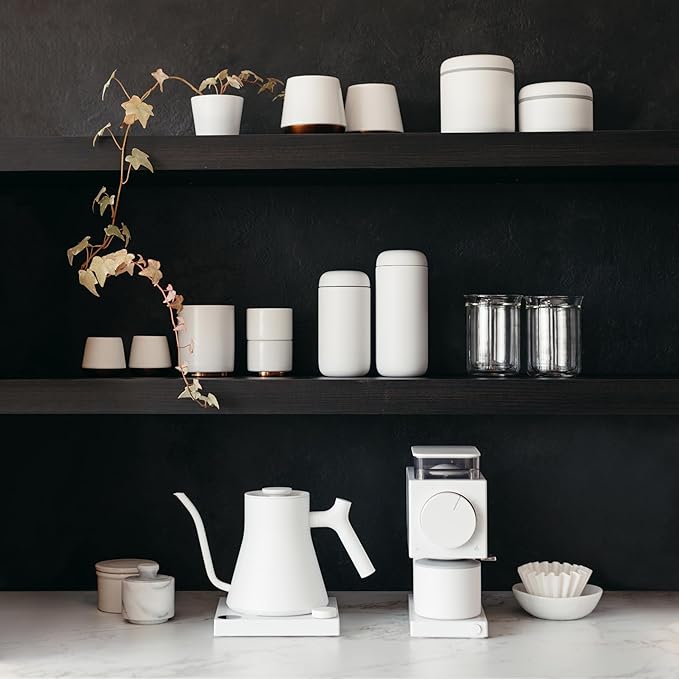 Fellow Gen 2 Ode Burr Coffee Grinder Electric with 31 Settings for Drip, French Press & Cold Brew - Small Footprint Electric Grinder - Matte White