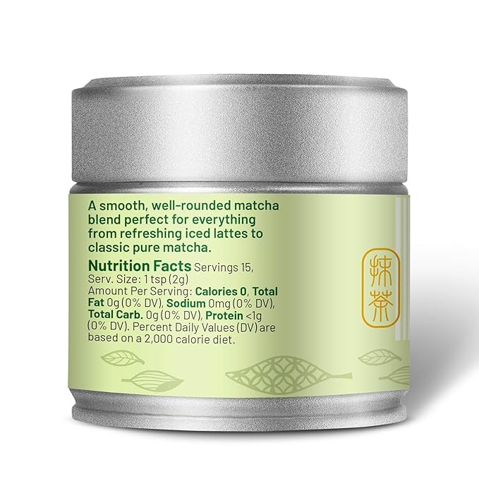 CHAYEAH, Jade Select Matcha – Organic Ceremonial Grade Matcha Green Tea Powder for Lattes & Everyday Matcha, First Harvest (1.06 oz Tin)