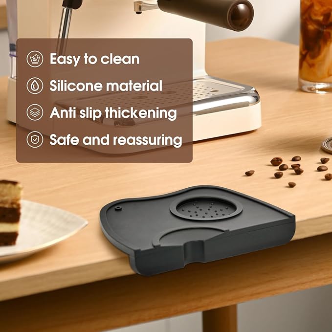 Silicone Gel Coffee Tamper Mat, Espresso Silicone Mat 6.9 in X 4.9 in, Silicone Tamping Pad for Barista Tool Home Kitchen Bar Coffee Shop