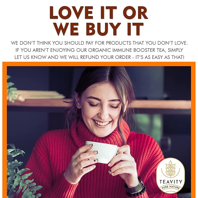 Organic Ginger Tea Pod with Echinacea, Turmeric, and Licorice for Keurig, Decaf by Teavity (24 Tea Pods)