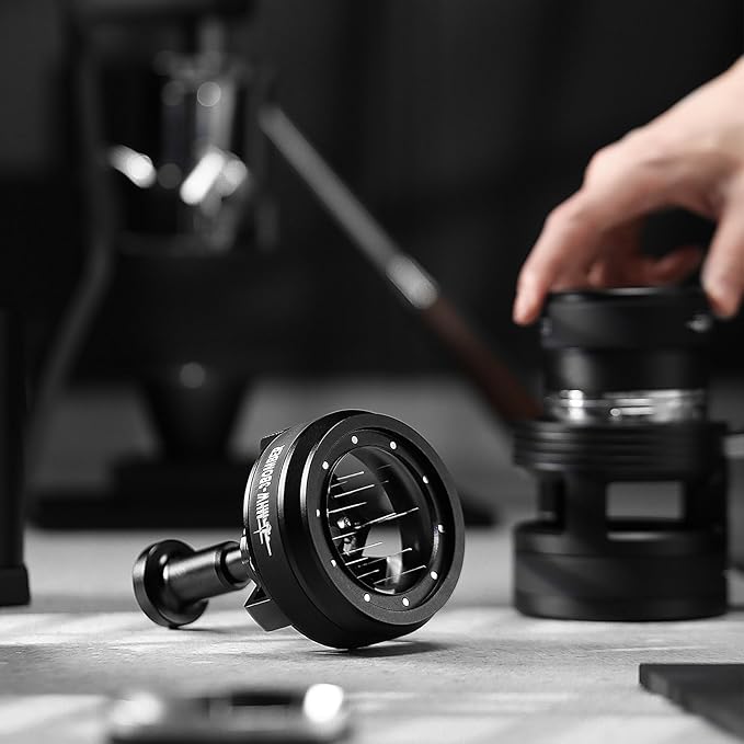 MHW-3BOMBER WDT Tool Espresso 58mm, Espresso Distribution Tool with Magnetic Base for Barista, Adjustable Depth Needle Distributor Tool, 0.25mm x 14 Coffee Stirrer Tools, YU Series CycloneT5849-OS