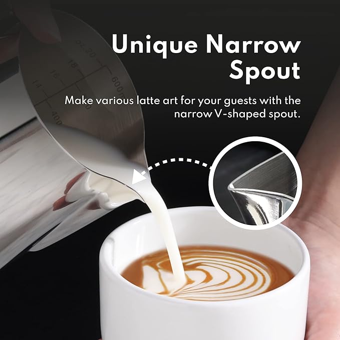 New Star Foodservice Commercial Grade Stainless Steel 18/8 Frothing Pitcher (20-Ounce (Frothing Pitchers))