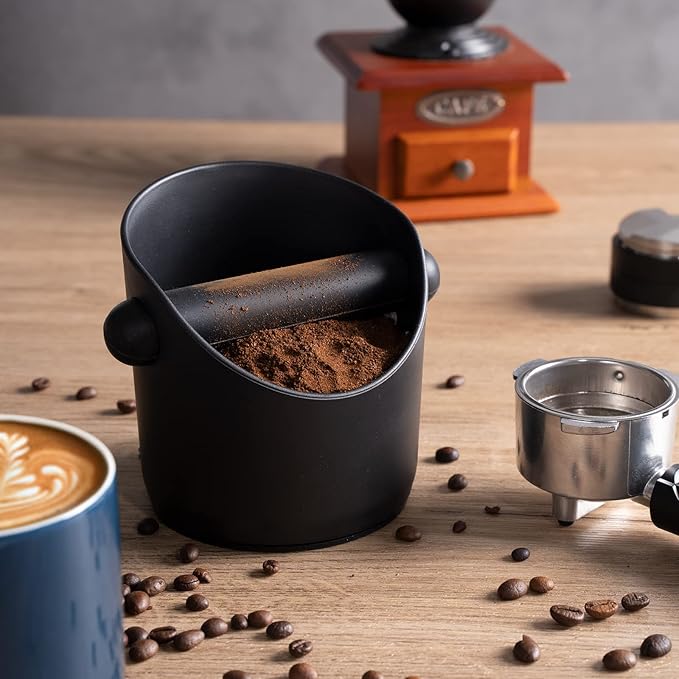 HOMEE Espresso Knock Box Coffee Grounds Container with Removable Knock Bar,Espresso Dump Bin with Non-Slip Base,Shock-Absorbent Espresso Accessories,Durable Barista Tool for Coffee Bar Kitchen Counter