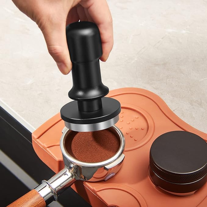 PUSEE 58mm Espresso Coffee Tamper, Premium Calibrated 30lb Stainless Steel Ground Tamper with Spring Loaded for Barista Home Coffee Accessories Upgrade 3.0