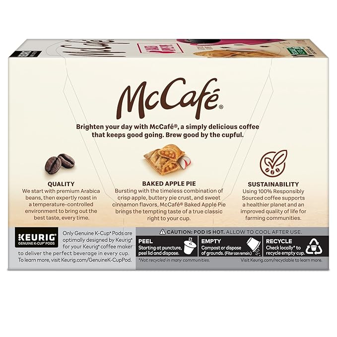 McCafe Baked Apple Pie Coffee, Keurig Single Serve K-Cup Pods, 60 Count, (6 Packs of 10)