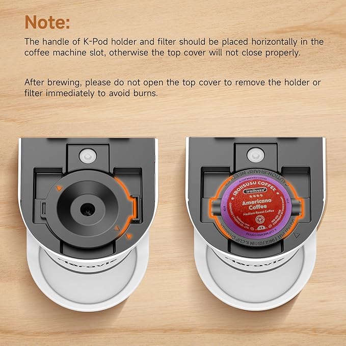 Small Single Serve Coffee Maker, Fast Brew One Cup Coffee Machine for K Cup and Grounds, 6 to 12 oz. Brew Sizes, Capsule Coffee Machine with Descaling Reminder and Viewing Tank, White