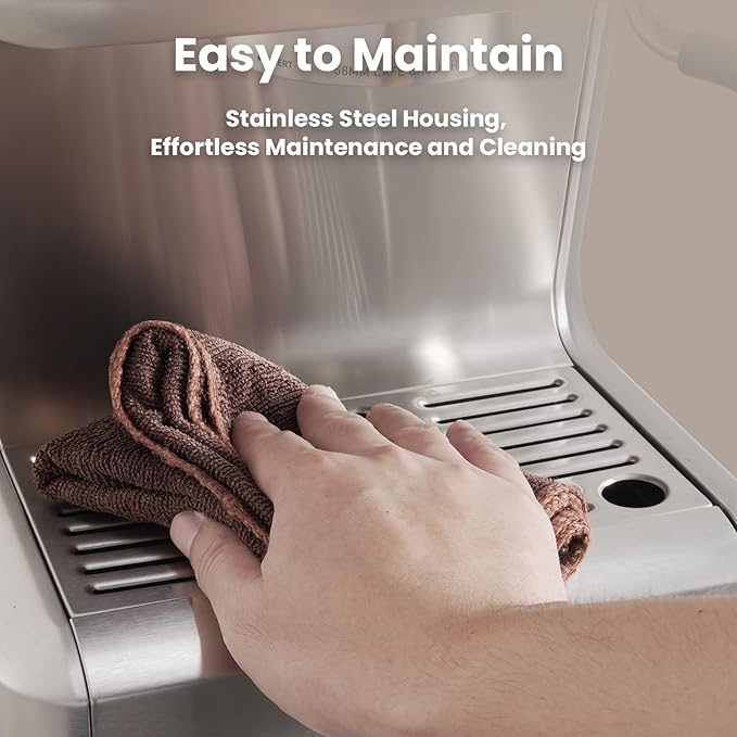 Gevi 58mm Commercial Grade Espresso Machine with PID Temp Control, Adjustable Shot/Temp, Powerful Steam Wand & Barista Kit - Ideal for Home & Café (EzBru 1000)