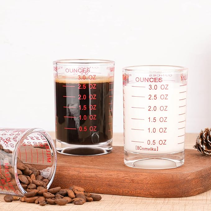 BCnmviku 1 PACK Shot Glass Measuring Cup 3 Ounce/90ML Liquid Heavy High Espresso Glass Cup