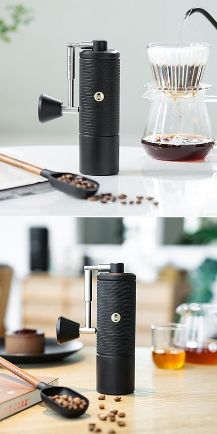 TIMEMORE C5 Pro Manual Coffee Grinder Capacity 30g with CNC Stainless Steel Conical Burr - Internal Adjustable Setting,Double Bearing Positioning (C5 Pro Matte Black)