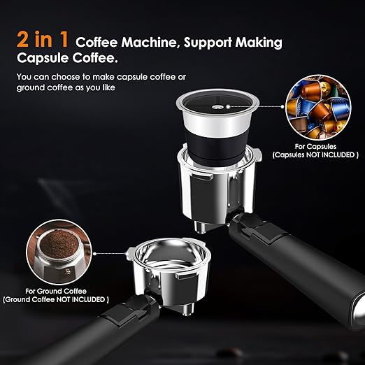 COWSAR Espresso Machine 20 Bar, Compact Espresso Maker with Milk Frother Steam Wand, Expresso Coffee Machines with 45 OZ Removable Water Tank for Cappuccino, Latte, Home