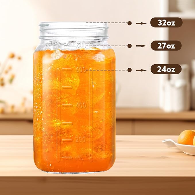 Breast Milk Pitcher, 32 OZ Mason Jar Pitcher with Lid Double Leak Proof,1 Quart Breastmilk Storage Containers for Fridge, Glass Jug for Sun Tea, Juice, Cold Brew Coffee