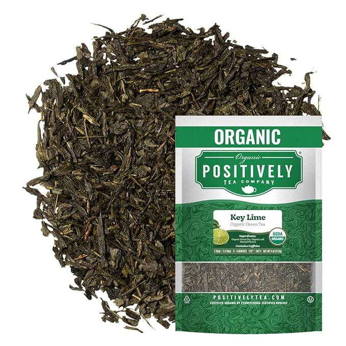 Organic Positively Tea Company, Key Lime, Green Tea, Loose Leaf, 4 Ounce