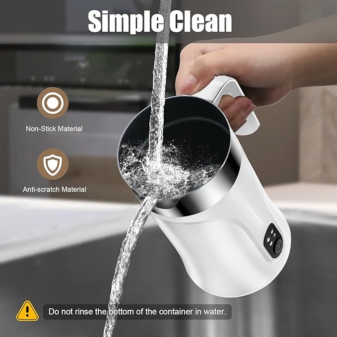 Milk Frother, 4-in-1 Milk Frother and Steamer, 10.1oz/300ml Automatic Hot and Cold Foam Maker and Milk Warmer, Electric Milk Frother for Coffee, Latte, Cappuccino, Matcha(White)