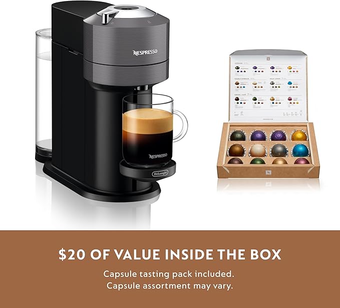 Nespresso Vertuo Next Coffee and Espresso Maker, Machine Only, 1260 watts, Dark Gray