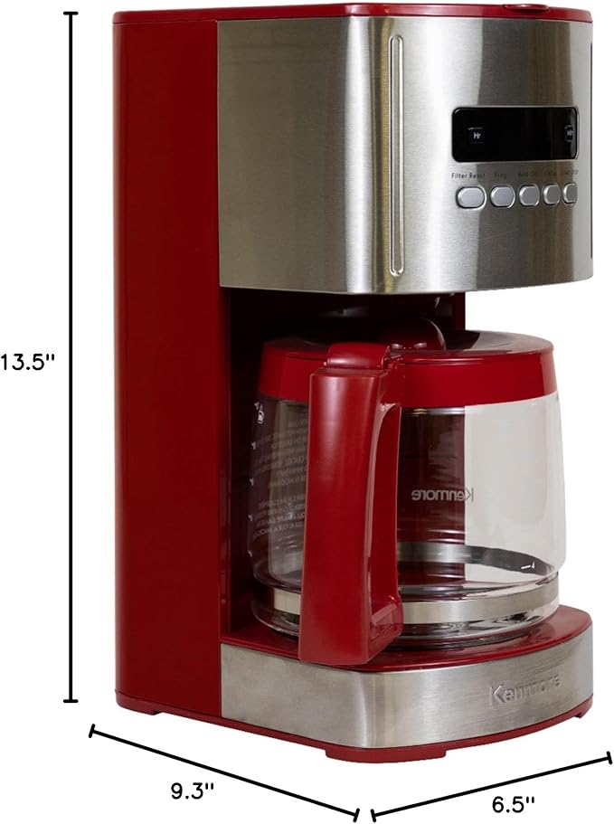 Kenmore 40707 12 Cup Programmable Coffee Maker in Red