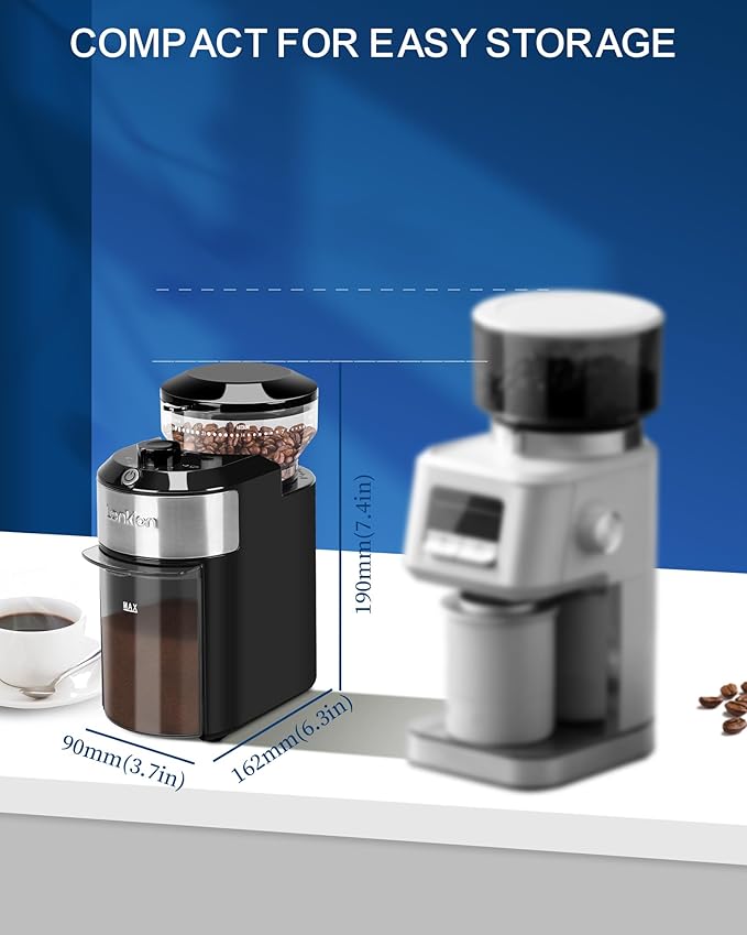 Burr Coffee Grinder Electric - Adjustable Burr Grinder with 28 Precise Grind Settings for 12 Cups - Coffee Grinders for Home Use - Professional Coffee Bean Grinder - Stainless Steel