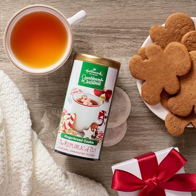 The Republic of Tea Hallmark Countdown to Christmas Gingerbread Cookie Herbal Tea, 36 Tea Bags
