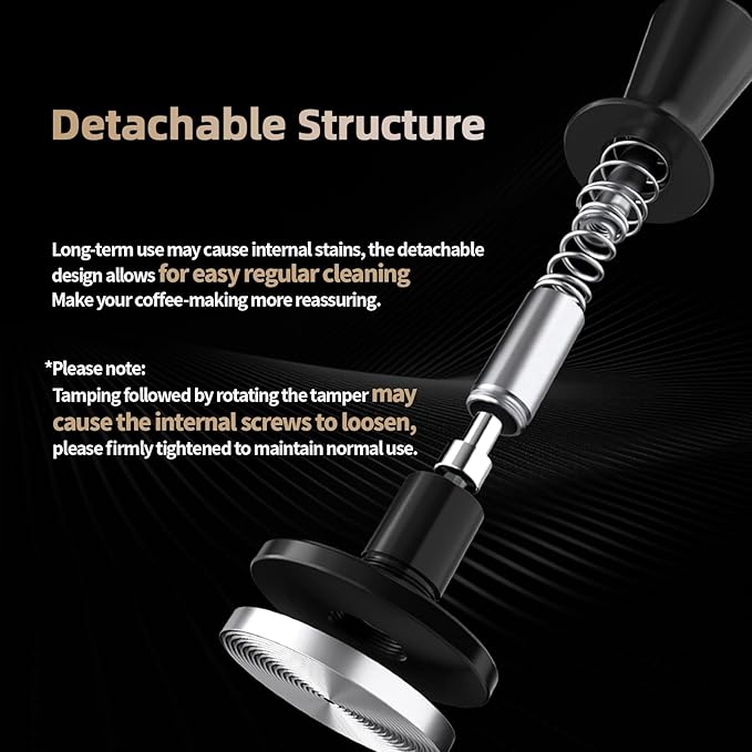 MHW-3BOMBER 45mm Coffee Tamper, 2 Spring Loaded Espresso Tamper Tool, Auto-Leveling Press Tamper Without Tilting,45.5mm Ripple Base, T7116T