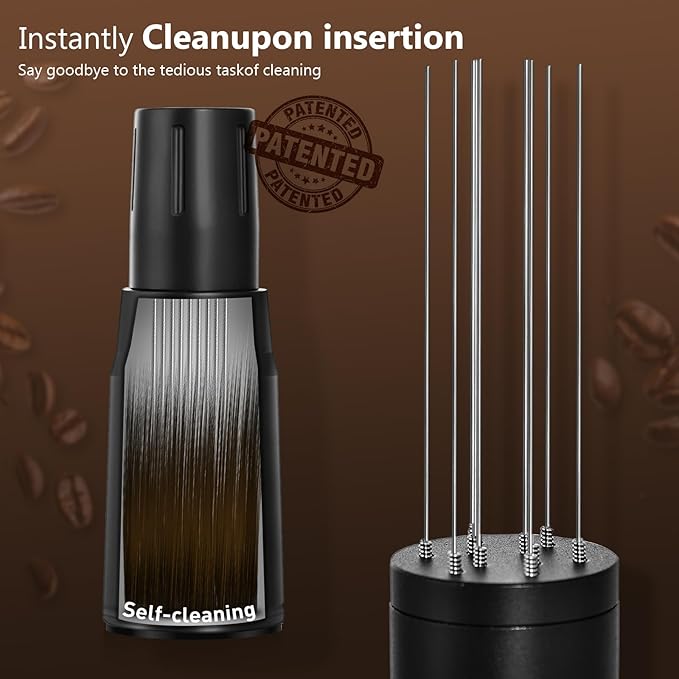 WDT Tool Espresso Distributor Accessory kit &1.7mm Thickness 150μm Mesh Puck Screen & 8 Magnets dosing ring Compatible with Portafilter (WDT +51MM Black dosing ring&puck screen)