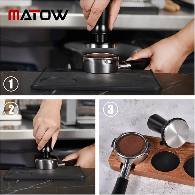 58.5mm Espresso Hand Tamper, Dual Calibrated Spring Loaded Coffee Tamper with Stainless Steel Flat Base, Pro-barista 30lbs Espresso Tamper with Anodized Aluminum Handle Fits 58mm Portafilter