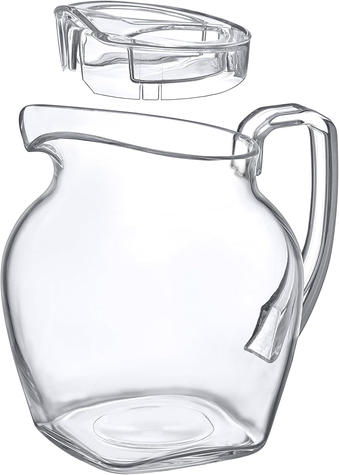 Amazing Abby - Vively Grand - Plastic Pitcher (96 oz, 3 Quart), Clear Water Pitcher with Lid, Fridge Jug, BPA-Free, Shatter-Proof, Great for Iced Tea, Sangria, Lemonade, Juice, Milk, and More