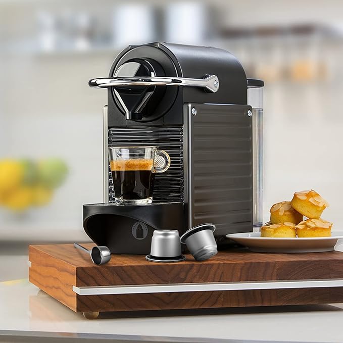 LIHONG Reusable Coffee Pods, Stainless Steel Reusable Espresso Capsules Compatible with Nespresso Original Line (1 pack)