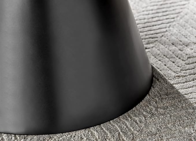 Coffee Table - Palma Round Coffee Table - Contemporary Minimalist Black Round Coffee Table with Tapered Central Pillar - Living Room Furniture