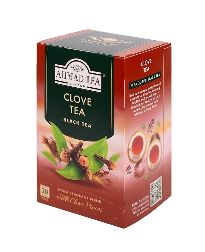Ahmad Tea Black Tea, Clove Teabags, 20 ct (Pack of 1) - Caffeinated & Sugar-Free