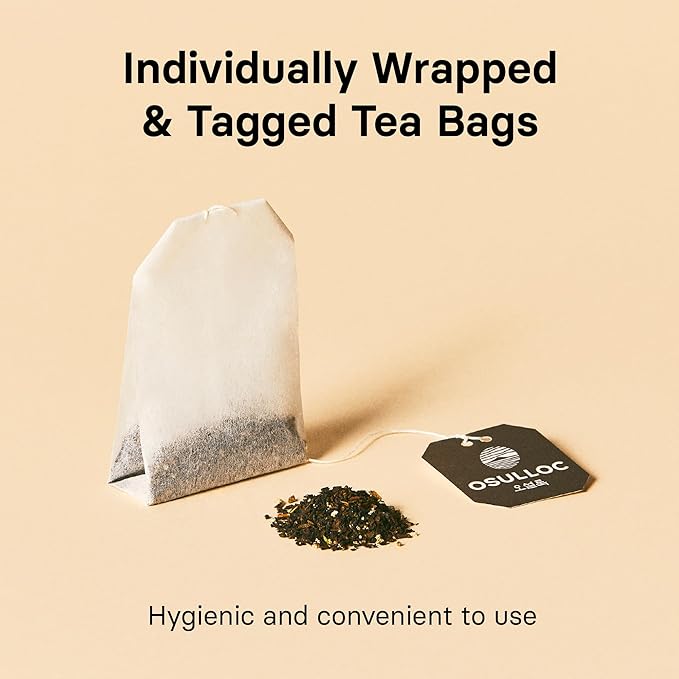 OSULLOC Vanilla Honey Black Tea (20 count, 1.05 oz), Black tea filled with Sweet Flavor of French Vanilla and Honey, Premium Blended Tea bags from Jeju Island