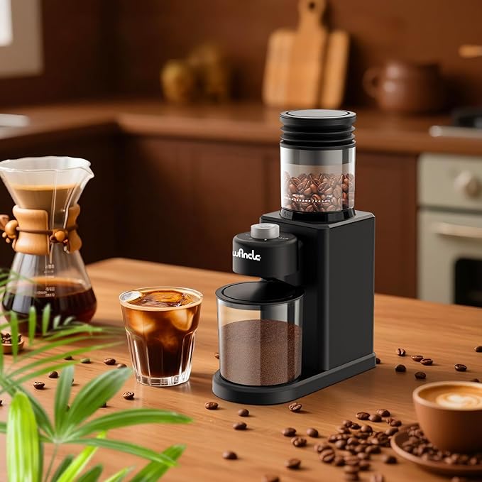 Wancle Conical Burr Coffee Grinder Electric, Coffee Bean Grinder, 25 Grind Settings-Adjustable for Espresso French Press Drip, 2-12 Cup Capacity, Low Noise, 80g Bean Capacity (Expandable to 120g)