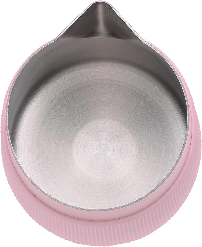 Normcore Handleless Milk Frothing Jug, Milk Pitcher 20.3 oz, Milk Frother Steamer Cup Stainless Steel Espresso Cup, Round Spout, Pink, 600 ml