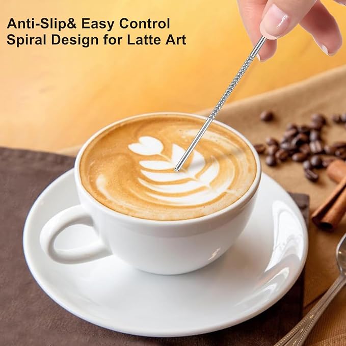 Espresso Accessories Kit 51mm Tamper: 51mm Espresso Tamper Set Barista Tools Including Coffee Tamper, Milk Frother Cup, WDT Tool Espresso Tools, Tamper Mat, Latte Pen, Coffee Spoon, Coffee Stencils