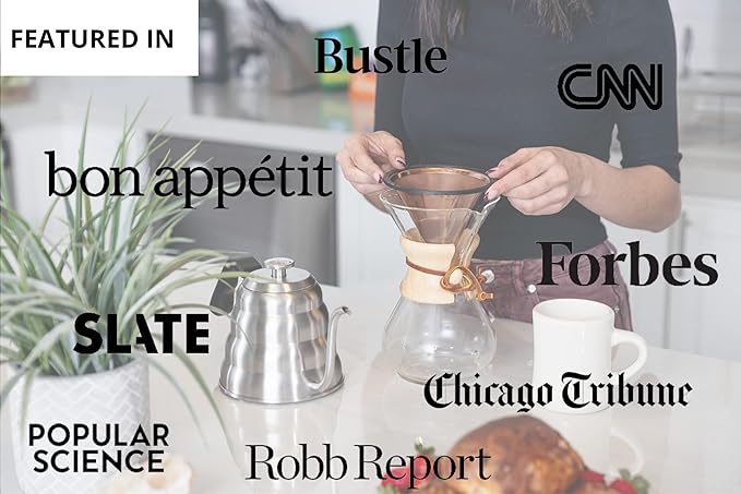 Barista Warrior Compatible for Chemex, Hario V60 & popular coffee makers, Pour Over Coffee Filters- Reusable and Permanent Coffee Cone Dripper (Copper Coated)