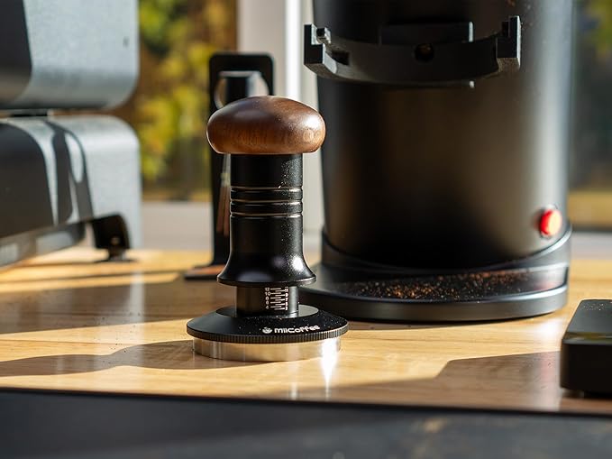 Espresso Coffee Tamper 58.5mm, Level Coffee Tamper for 58mm Portafilter, Adjustable Depth Stainless Steel Flat Base