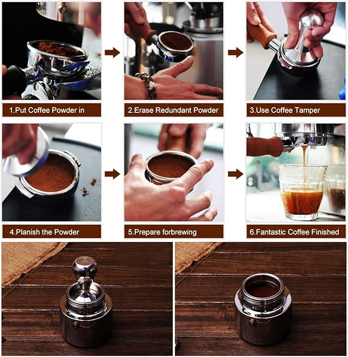 Coffee Tamper Press Stainless Steel Chromed