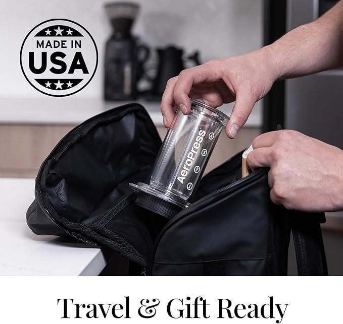 AeroPress Clear Coffee Maker and Carafe Bundle, French Press Coffee Maker, Premium Coffee Press for Smooth Coffee Without Grit or Bitterness, Small Portable, Ideal for Camping & Travel