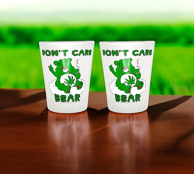 Don't Care Bear - Funny Shot Glasses (Set of 2)