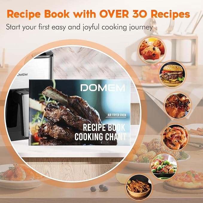 6.2 Qt 1500W Large-Capacity Air Fryer with Non-Stick Basket, 8-in-1 Multi-Function Air Fryer with Preset, Cooker for Healthy and Low-Oil Meals, Convenient Operation