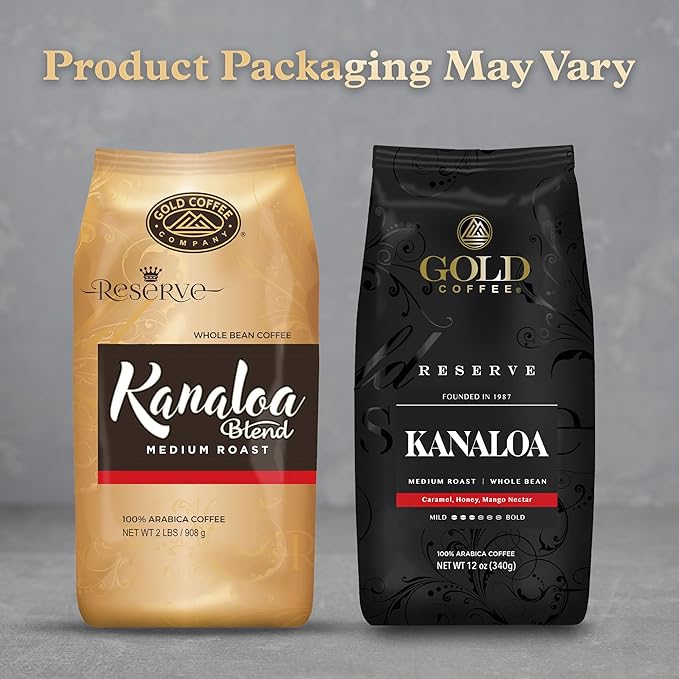 Gold Coffee | Kanaloa Premium House Blend, Medium Roast, Whole Bean | 100% Arabica Coffee, 2 lbs.